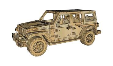 Offroad Car JL as 3D large model - drawing